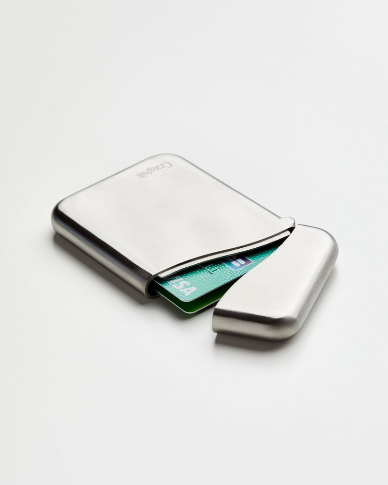 Summit Card Case | Metal Injection-Molded | RFID-Blocking | Brushed Stainless or PVD Vapor Brass