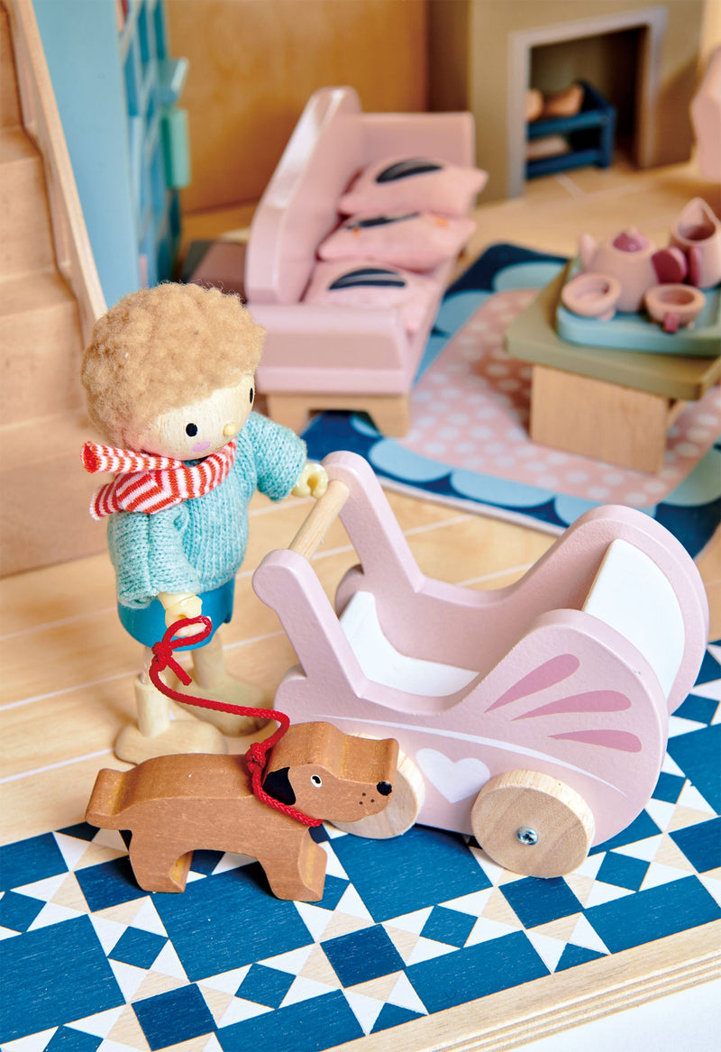 Nursery Set for Dolls House | 1:12 Scale | Traditional Cot, High Chair, Pram