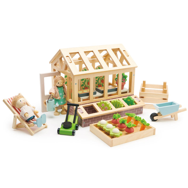 Greenhouse and Garden Set | Plywood Playset | 18.9" x 11.81" x 8.27"