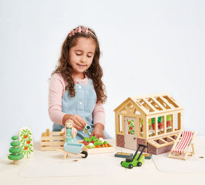 Greenhouse and Garden Set | Plywood Playset | 18.9" x 11.81" x 8.27"