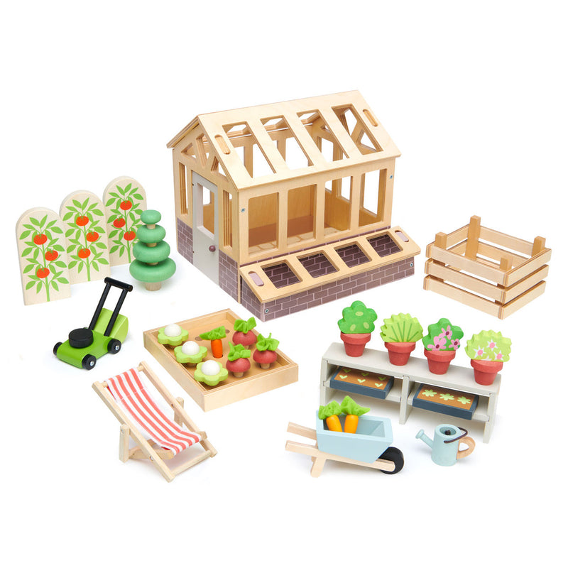 Greenhouse and Garden Set | Plywood Playset | 18.9" x 11.81" x 8.27"