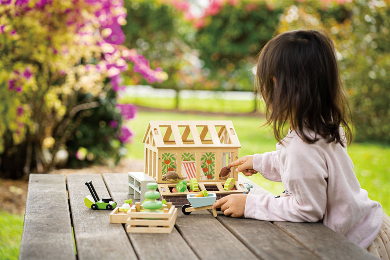 Greenhouse and Garden Set | Plywood Playset | 18.9" x 11.81" x 8.27"