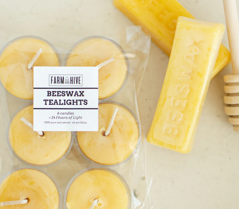 Beeswax Tea Lights | 6-Pack | 4+ Hour Burn