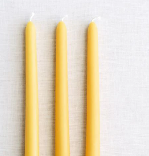 10" Beeswax Taper Candles | 4-Pack | Hand-Fluted Base