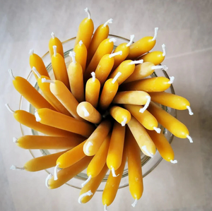 10" Beeswax Taper Candles | 4-Pack | Hand-Fluted Base