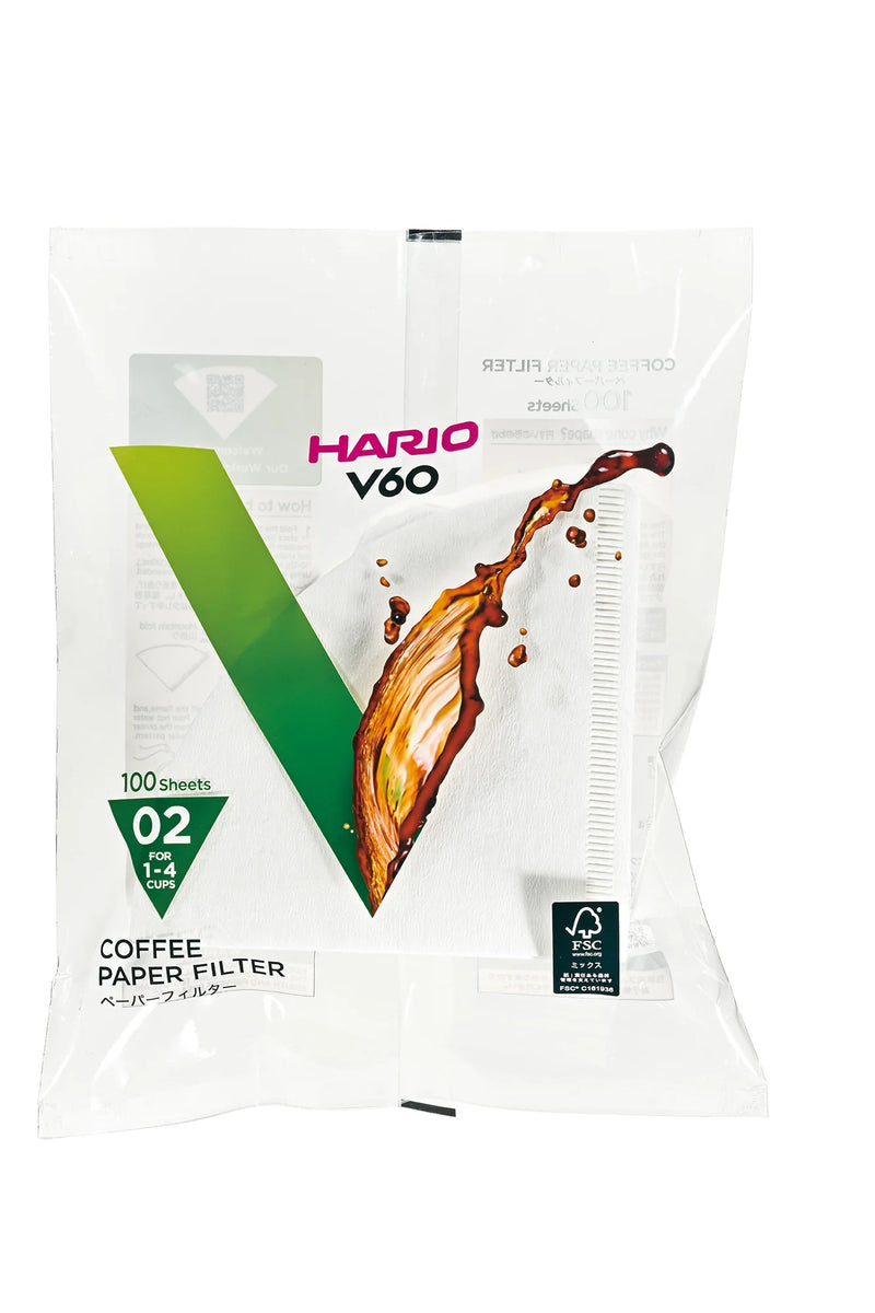 Hario V60 Paper Filters | Size 02 (1-4 Cups) or 03 (1-6 Cups) | Made in Japan