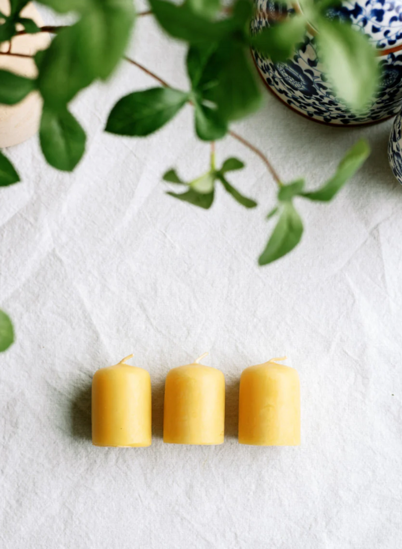 Beeswax Votives | 2 Sizes | 100% Cotton Wick