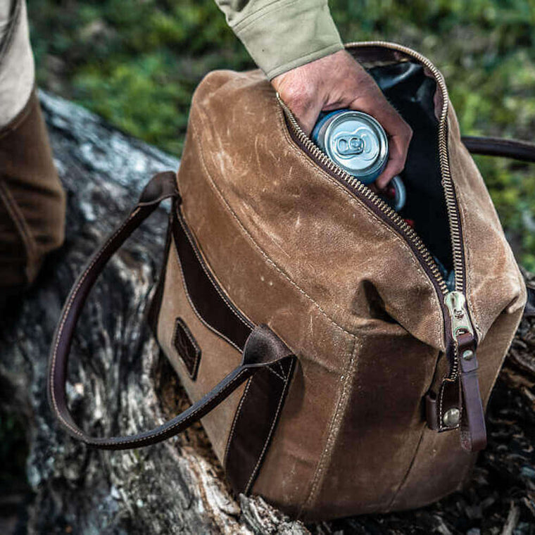 White Wing Waxed Canvas Cooler | Insulated | Leather Accents