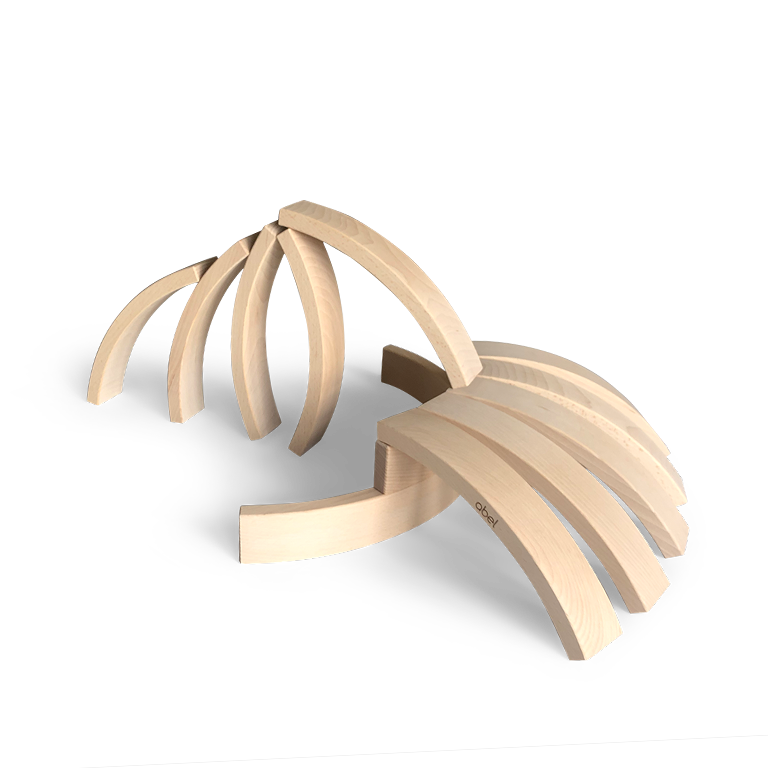 Abel Blocks Mini 12 | Curved Beech Wood | 60° Arc