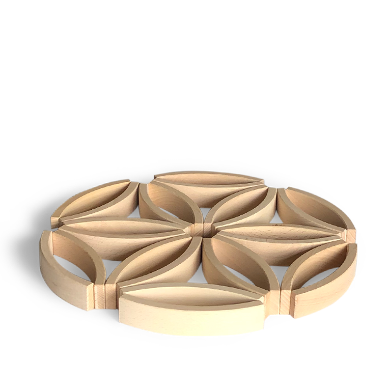 Abel Blocks Mini 36 | Curved Beech Building Blocks | 60° Arcs