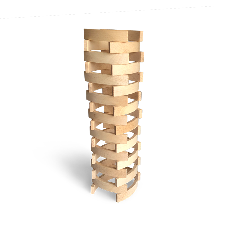Abel Blocks Mini 36 | Curved Beech Building Blocks | 60° Arcs