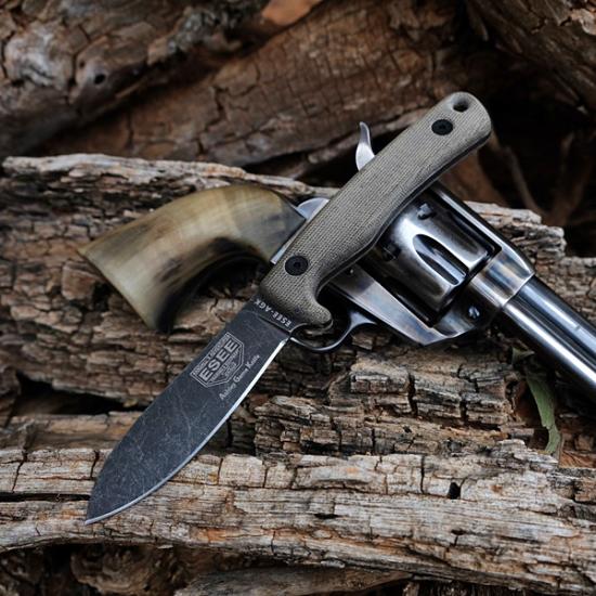 Ashley Game Knife | 3.5" 1095 Carbon Steel Blade | Canvas Micarta Handle | Leather Sheath