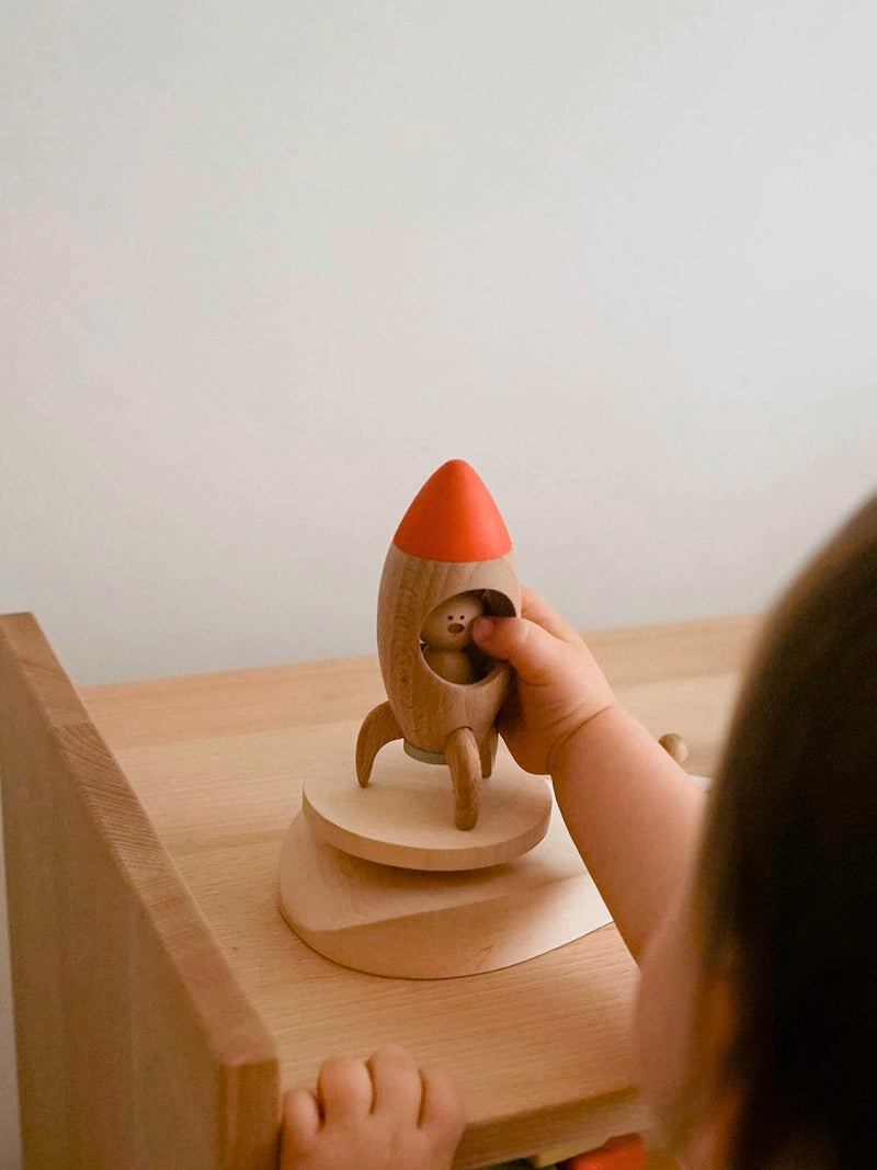 To the Stars Wooden Rocket Play Set | Bear Astronaut | Beech & Linden | Ukraine