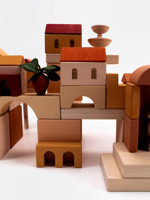 Italian Courtyard Wooden Blocks | 59 Pieces | SABO Concept