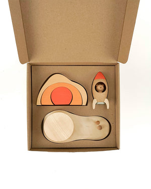 To the Stars Wooden Rocket Play Set | Bear Astronaut | Beech & Linden | Ukraine