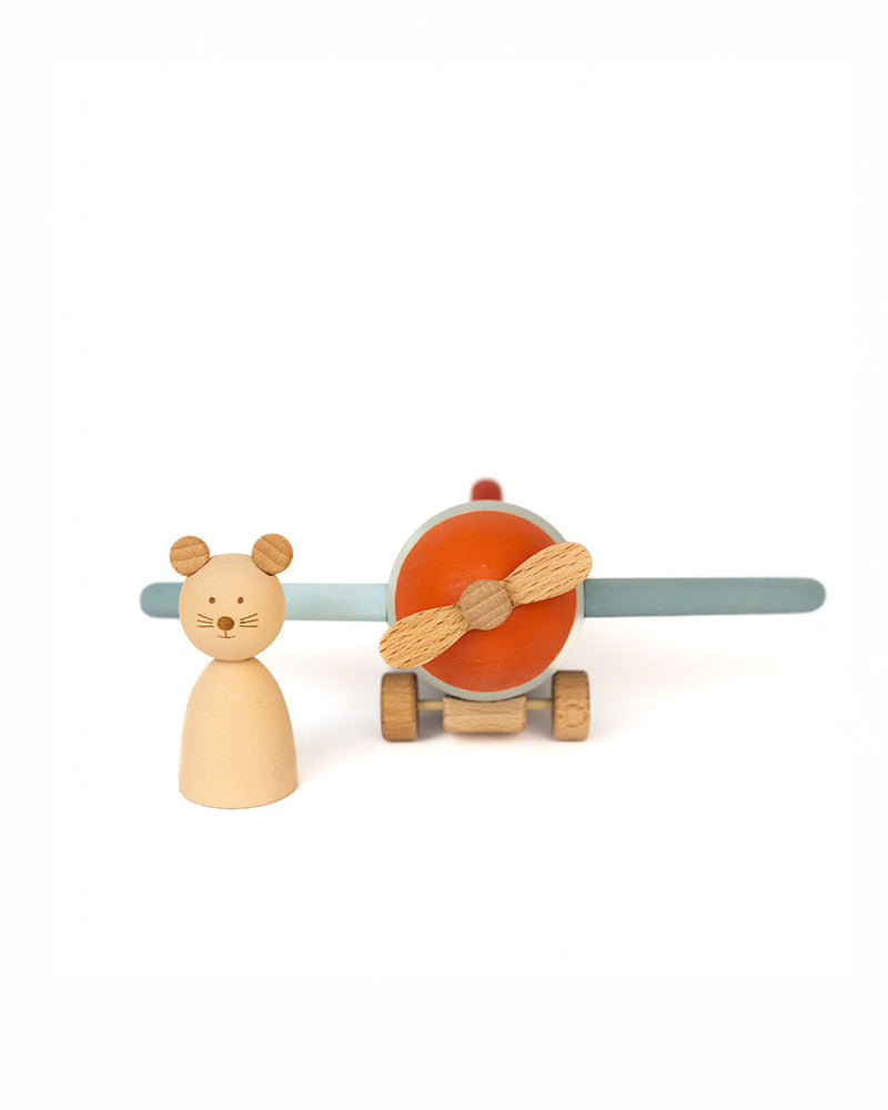 Aviator Mouse | Wooden Toy Plane | 13 x 18.5 cm | SABO concept