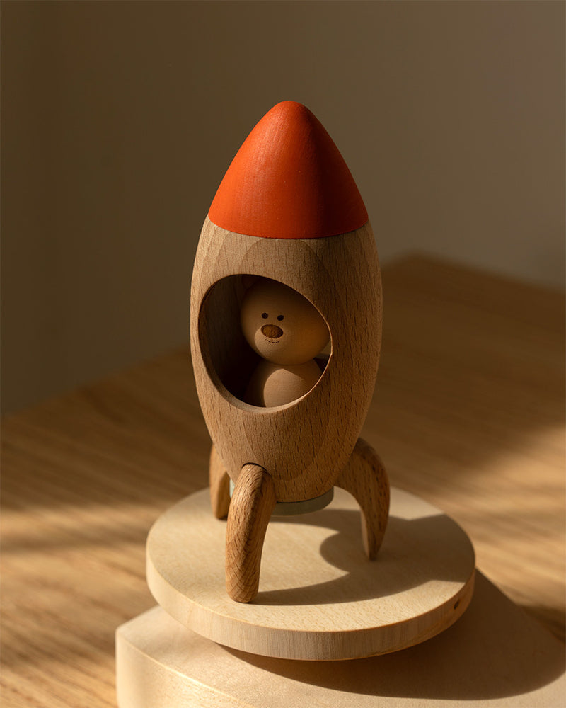To the Stars Wooden Rocket Play Set | Bear Astronaut | Beech & Linden | Ukraine