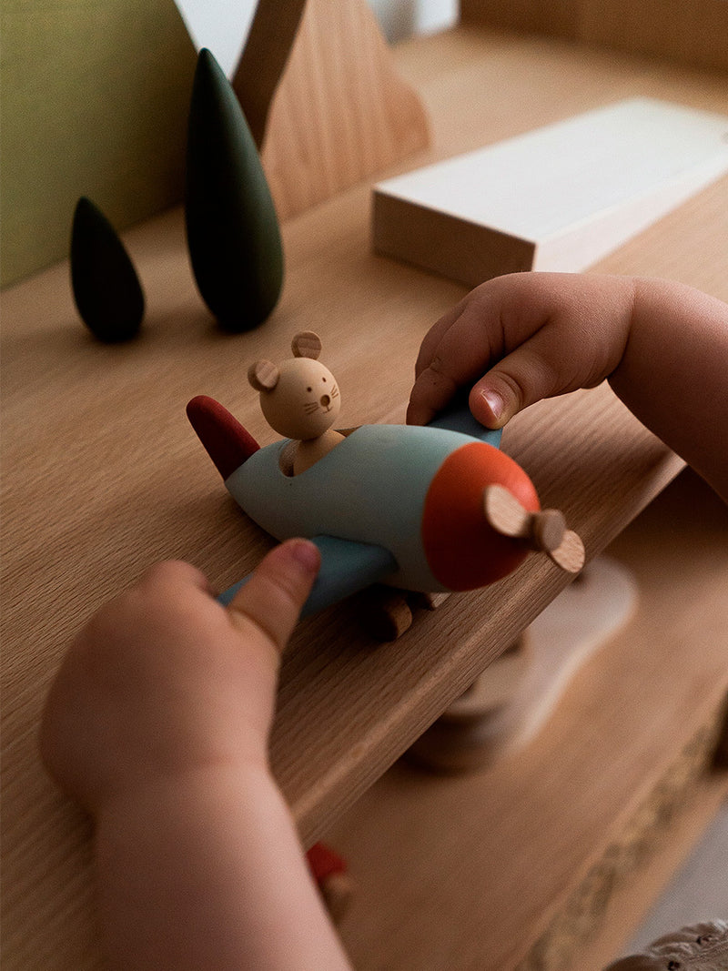 Aviator Mouse | Wooden Toy Plane | 13 x 18.5 cm | SABO concept
