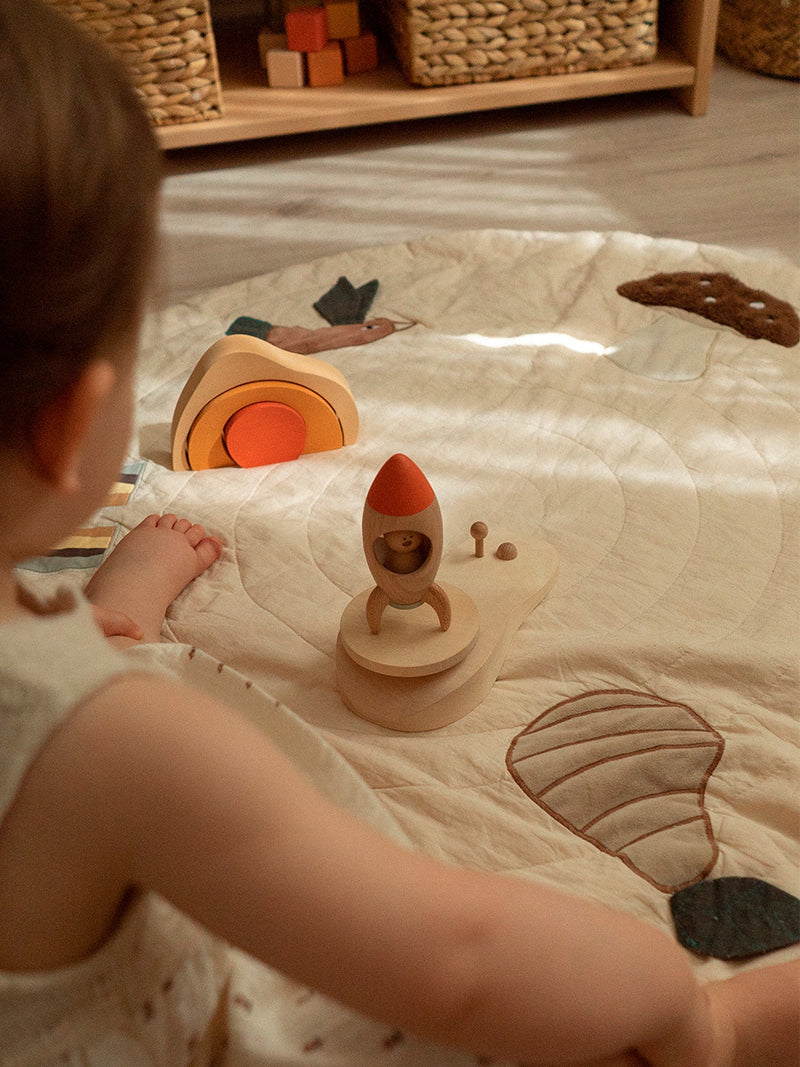 To the Stars Wooden Rocket Play Set | Bear Astronaut | Beech & Linden | Ukraine