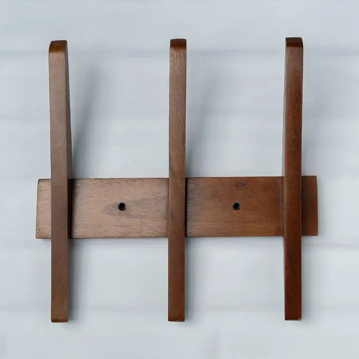 Small Wooden Wall Hanger | Walnut | Mid-Century Style