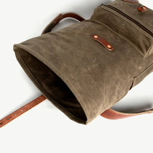 The Biographer Rucksack | Field Tan | Waxed Canvas | Made in USA