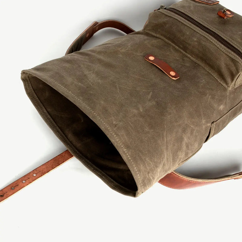 The Biographer Rucksack | Field Tan | Waxed Canvas | Made in USA