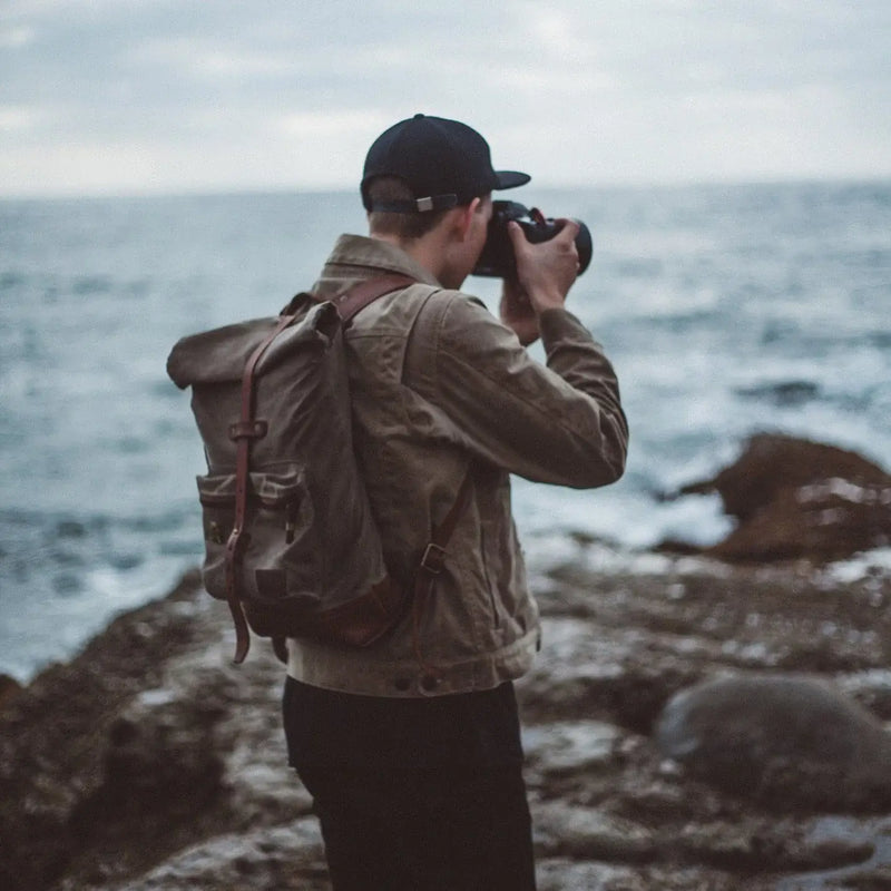 The Biographer Rucksack | Field Tan | Waxed Canvas | Made in USA