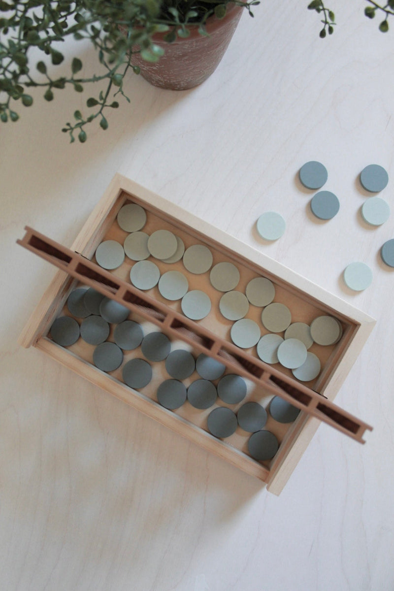 Wooden 4 in a Row Game | Dusty Blue | Travel Size