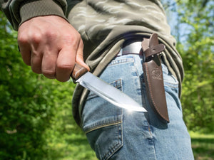 BSH6 Breeze Bushcraft Knife | Walnut Handle + Leather Sheath