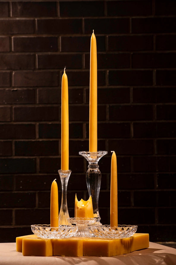 Hand-Dipped Beeswax Taper Candles | Sold in Pairs
