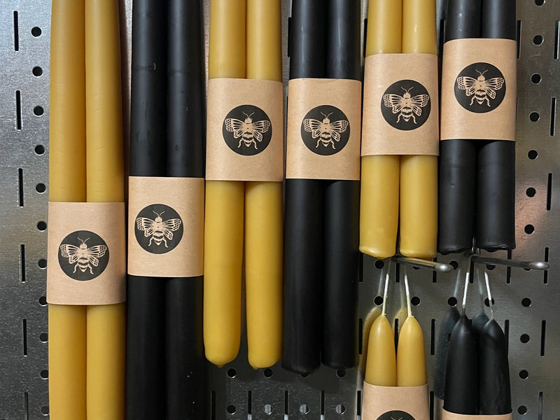 Hand-Dipped Beeswax Taper Candles | Sold in Pairs