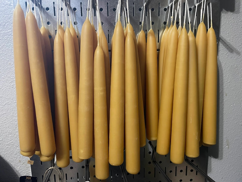 Hand-Dipped Beeswax Taper Candles | Sold in Pairs