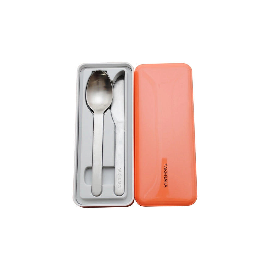 Apricot Rose Takenaka cutlery case with utensils