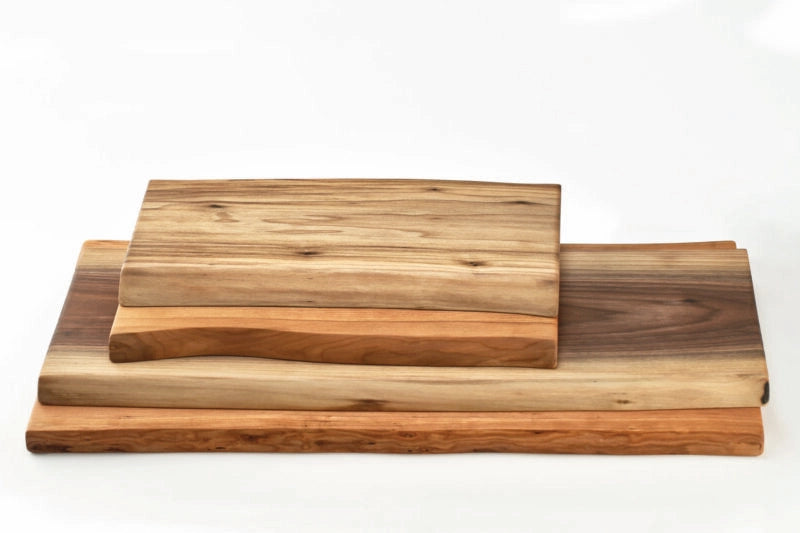 Double Live Edge Cutting & Presentation Board | Cherry or Walnut