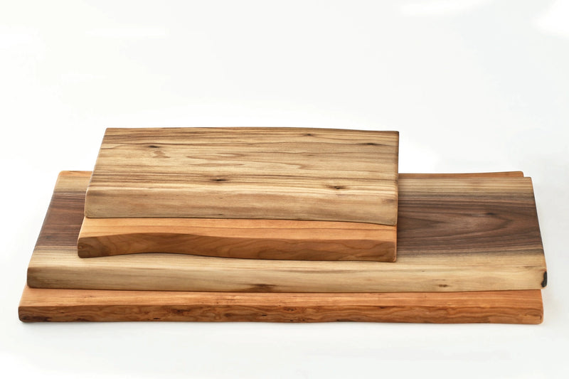 Double Live Edge Cutting & Presentation Board | Cherry or Walnut