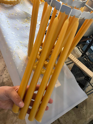 Hand-Dipped Beeswax Candlesticks (Pair)