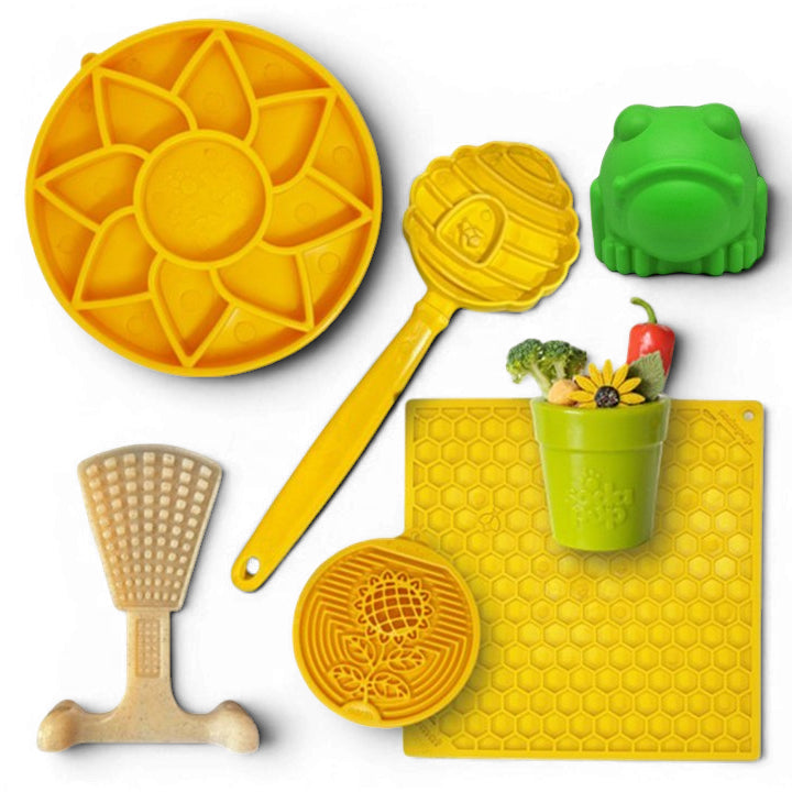 Dog Enrichment Starter Pack | 7 Slow Feeder & Lick Mat Toys | USA Made