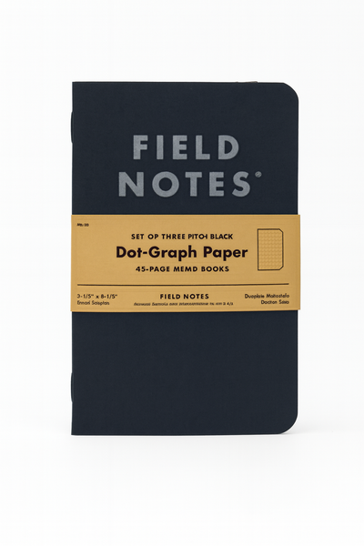 Field Notes Pitch Black memo books — dot-graph or ruled