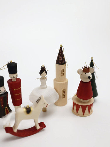 Christmas Ornaments | Hand-Painted Linden Wood | Set of 9 | SABO concept