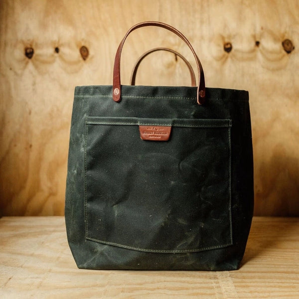 Bradley Mountain Coal Tote — 18 oz waxed duck canvas, handmade in Tennessee