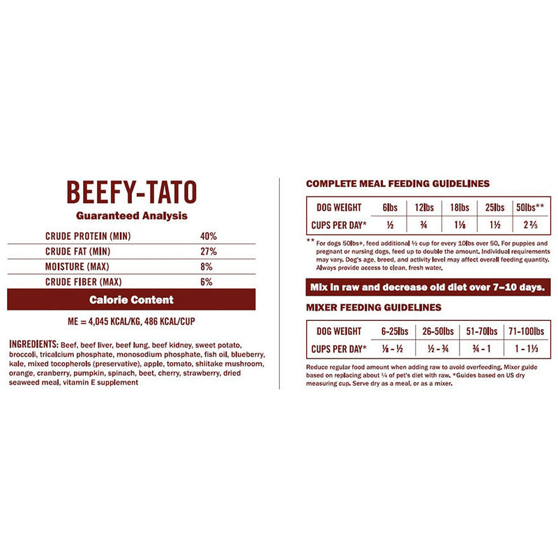 Beefy-Tato Complete Meal | Freeze-Dried Raw Beef & Organs | 30oz