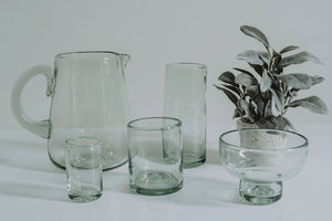 Handblown Clear Highball Glasses | Set of 4, 16 oz
