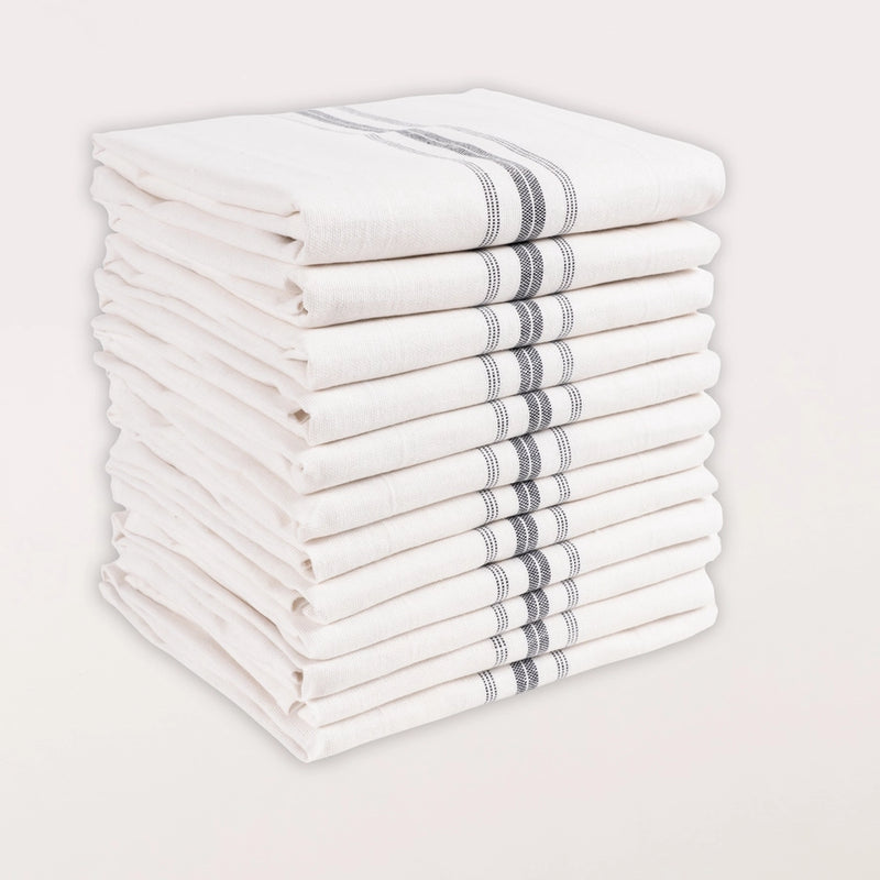 Farmhouse Stripe Kitchen Towels | Set of 12