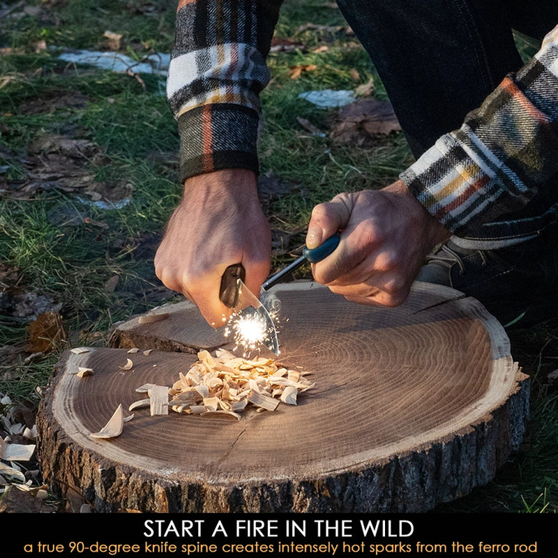 BSH1 Bushcraft Knife | Walnut Handle + Leather Sheath