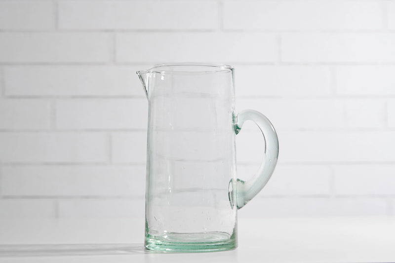 Moroccan Cone Jug | Clear | Hand-Blown Recycled Glass