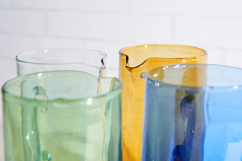 Moroccan Cone Jug | Clear | Hand-Blown Recycled Glass