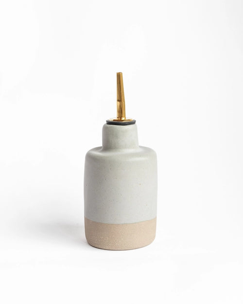 Handmade Ceramic Oil Dispenser — wheel-thrown stoneware, 10–12 oz