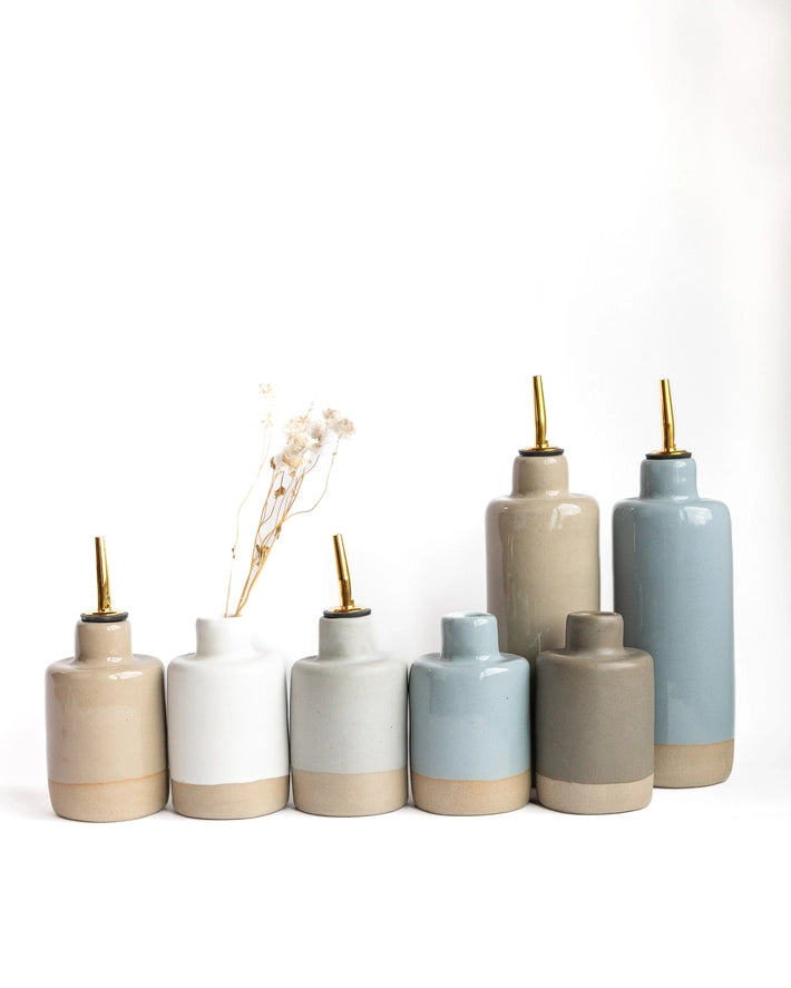 Handmade Ceramic Oil Dispenser | Stoneware | 10–12oz
