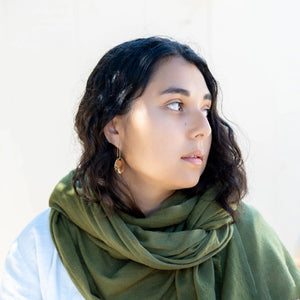 100% Cashmere Scarf & Wrap | Fern Olive Green | 80" x 26"