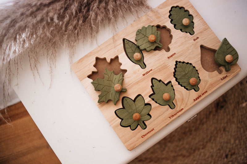 Montessori Leaf Puzzle | 8-Piece Timber Puzzle | Ages 2+